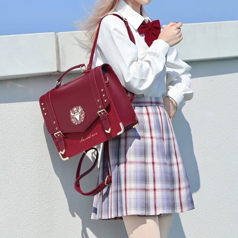 

Модные кембриджские сумки через плечо для женщин, вместительная сумка-мессенджер из искусственной кожи, подходит под все, униформа JK, рюкзак, портфель, сумки