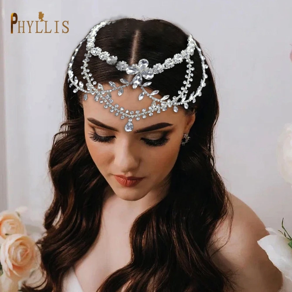 

A480 Alloy Flower Bridal Headband Wedding Hair Accessories Handmade Brides Headgear for Women Tiara Headdress Pageant Crown