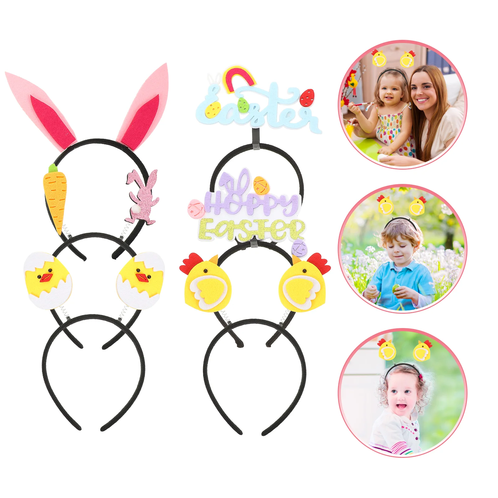 

6pcs Colorfast Comfortable Creative Adorable Style Hair Hoops Headband Decors for Gift Option Daily Decor
