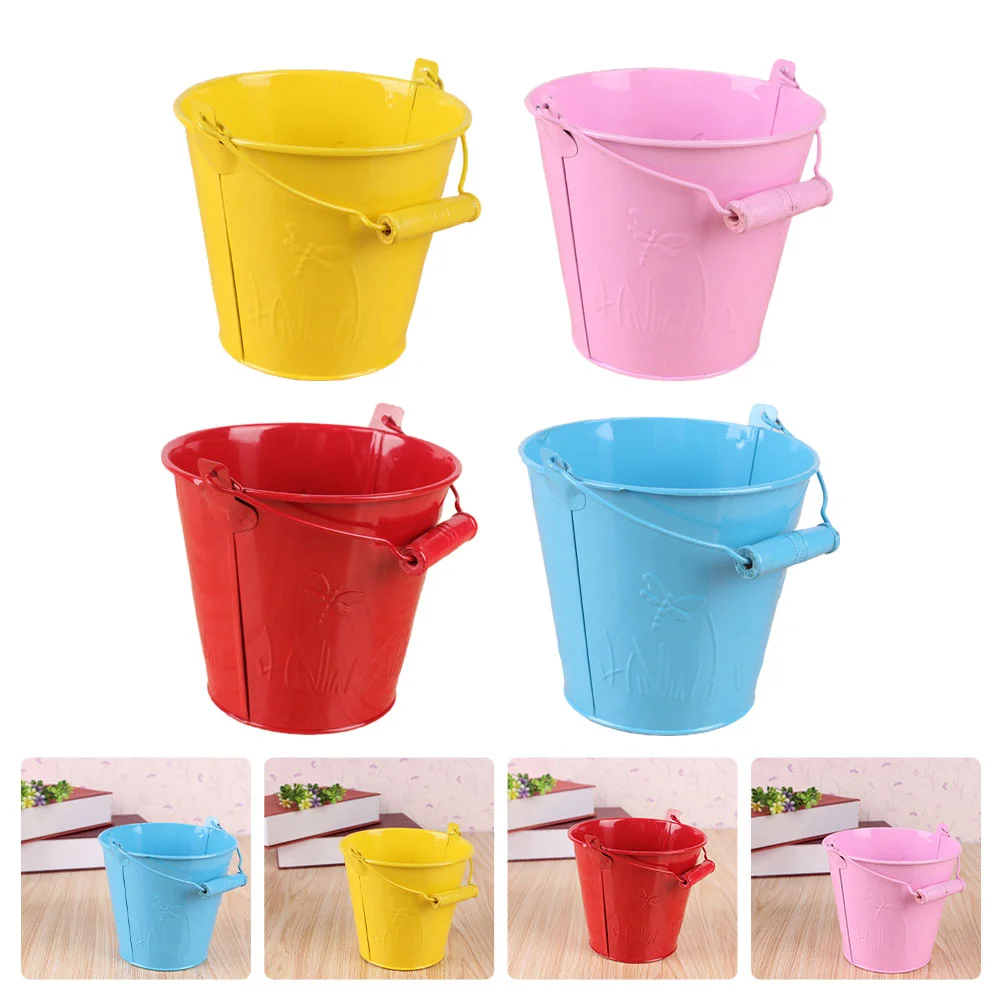 

4 Pcs Toys Children Beach Bucket Sand Kids Outdoor Playset Color Candy