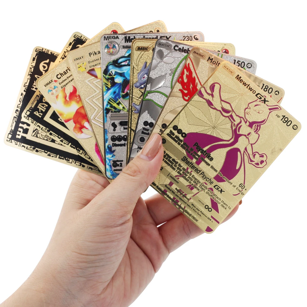 Карты Pokemon Metal Vmax GX Energy Card Charizard Pikachu редкая коллекция Боевая тренировочная карта