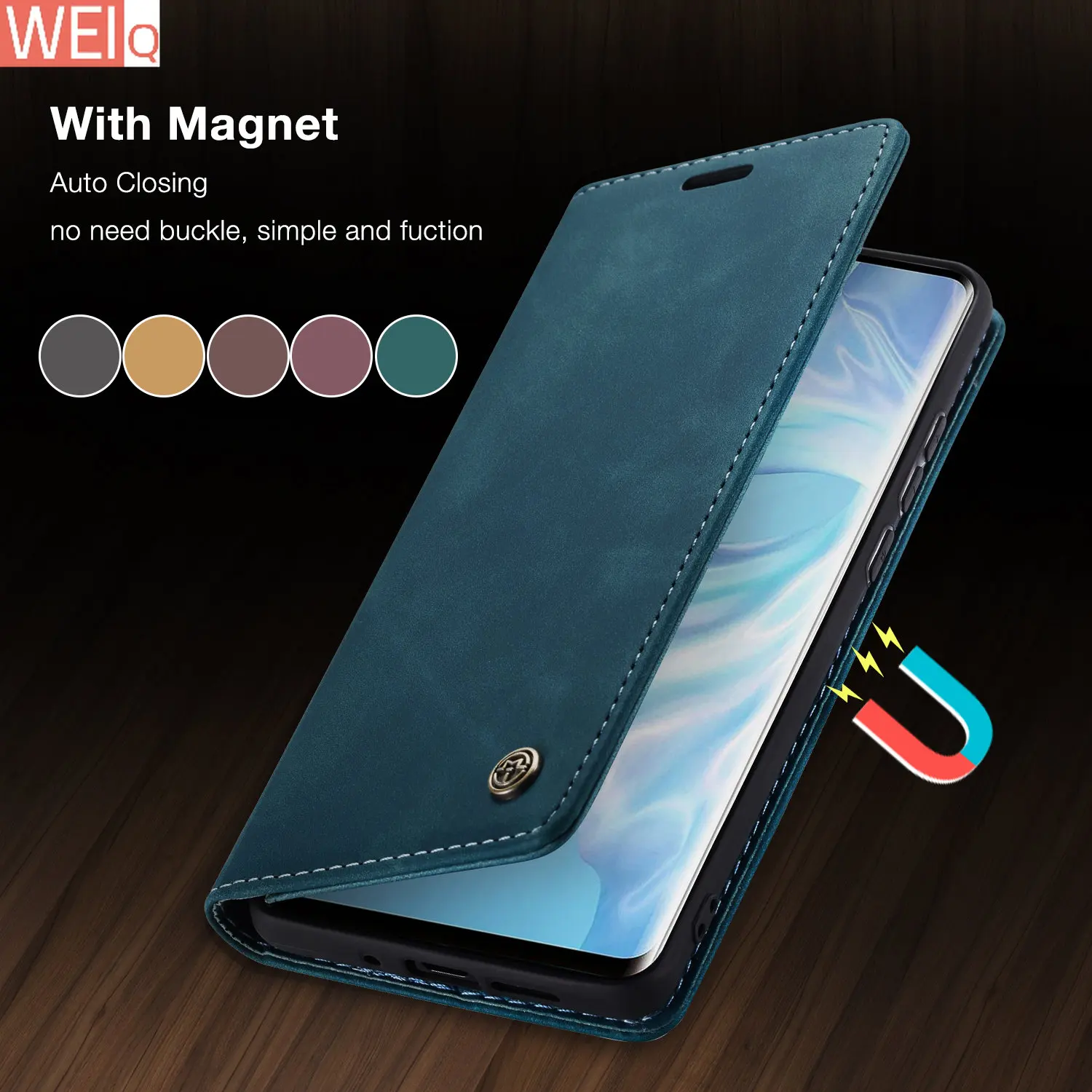 

CaseMe Retro Flip Leather Case for Huawei P Smart 2021 P40 P30 P20 lite Business Card Slots Cover for Mate 30 Pro Wallet Case