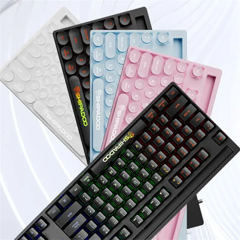

Waterproof Ergonomics Keyboards Wired Usb Game Keyboard Mini Mechanical Feel 87key Keyboard Pc Accessories Luminous Kyboard