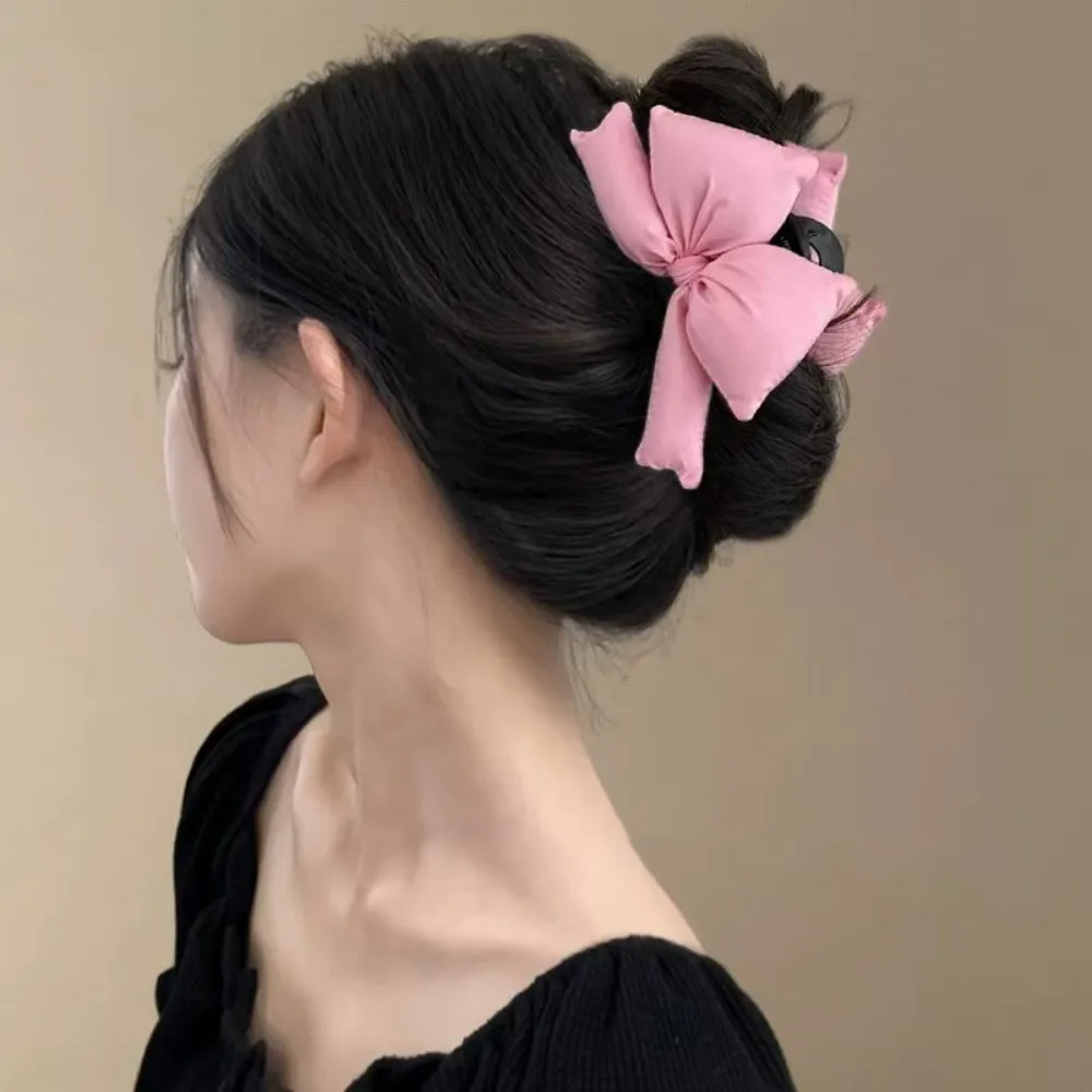 Модные большие заколки для волос с милым бантом женщин розовые черные в виде