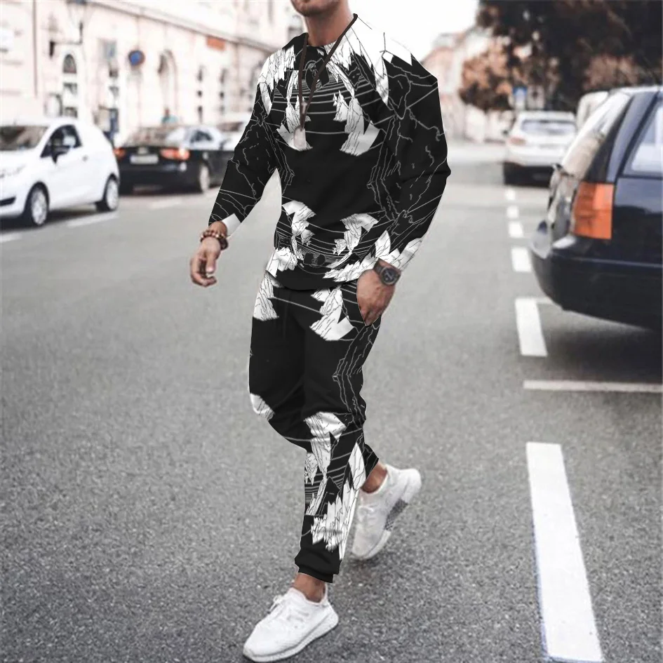 

Мужской спортивный костюм с 3D-принтом, комплект одежды для команды регби, черно-белый повседневный спортивный костюм для бега, одежда больш...