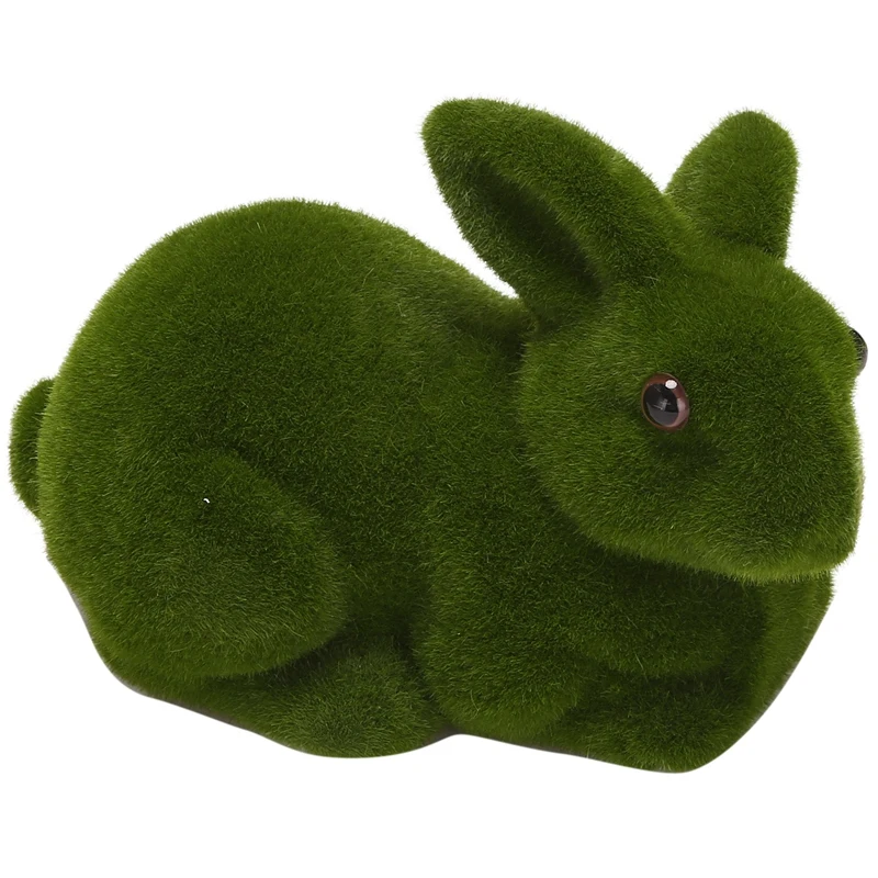 

Easter Moss Rabbit Statue Artificial Turf Grass Bunny,Flocked Animal Figurines Ornament For Party Garden Yard Decoration