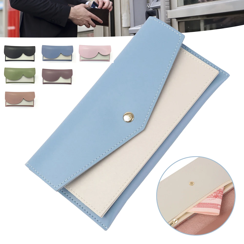 

New Spot Ladies Wallet Long Fashion Stitching Korean Version Card Holder Large Capacity Zipper Billfold Handbag Billetera Mujer