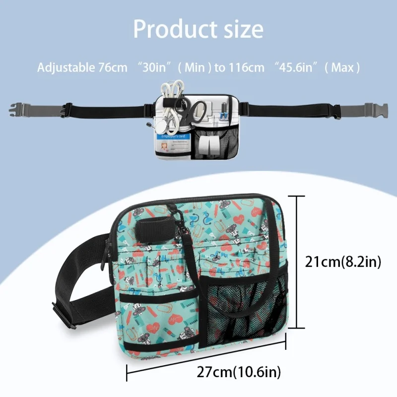 Twoheartsgirl Nurse Tool Waist Bag Medical Staff Universal Multi Pocket Fanny Pack Emergency Supplies Storage Nursing Hip Pouch