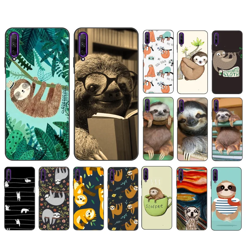 

Cute Caffeinated Sloth animal Phone Case for Huawei P50 Pro P30 P40 Lite P40Pro P20 lite P10 Plus Mate 20 Pro Mate20 X