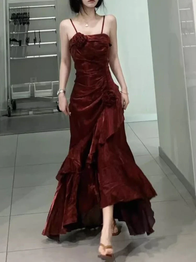 Женское бархатное платье-русалка элегантное винтажное облегающее длинное