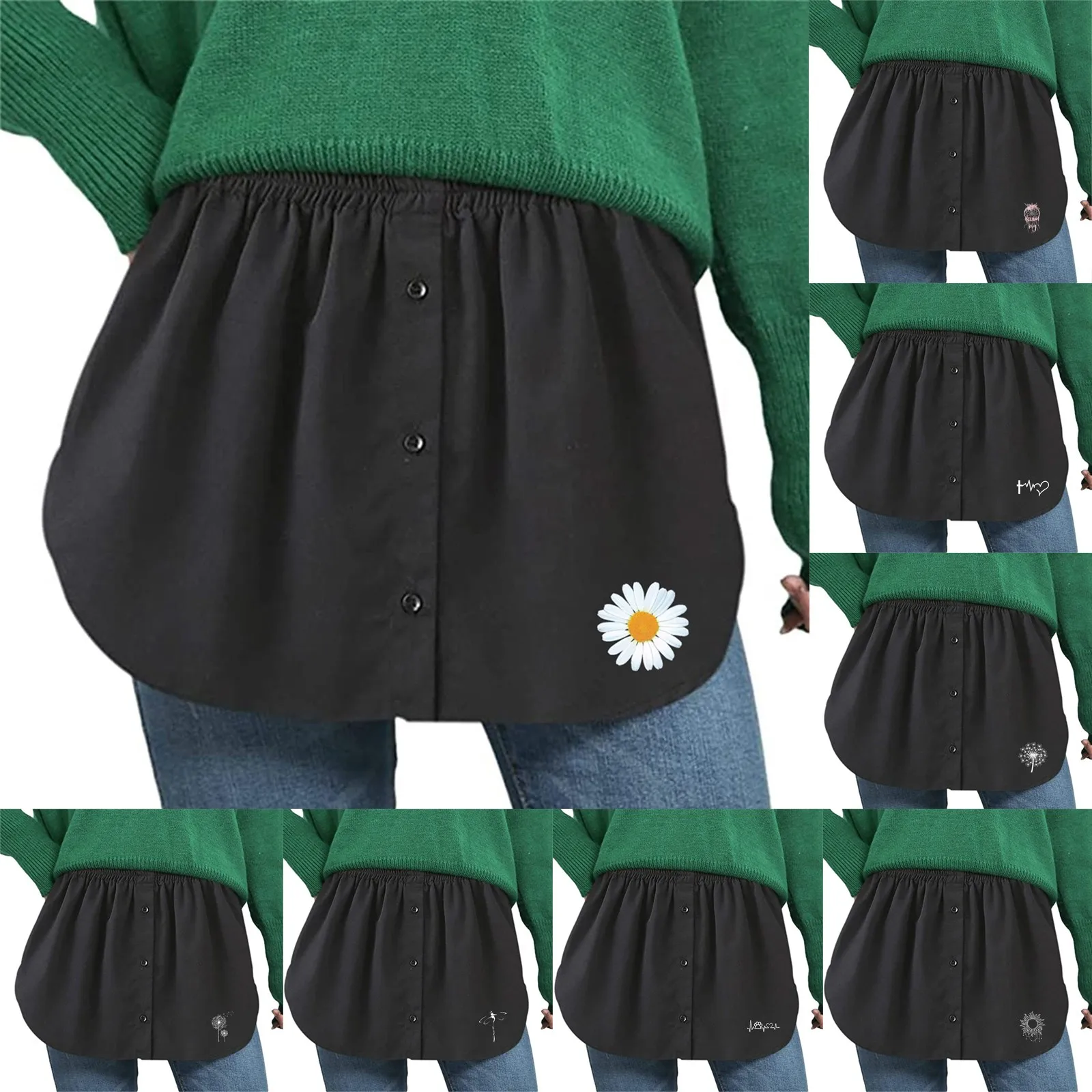 

Half Layered Size Plus Sheer Skirt Extender Fashion Tiered Slip Print Women's Skirt