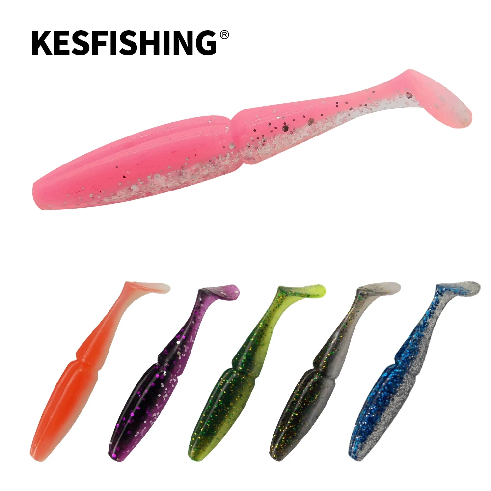 KESFISHING – leurres de pêche souples en Silicone  Easy Shiner  matériel de pêche  2 pouces  2.8