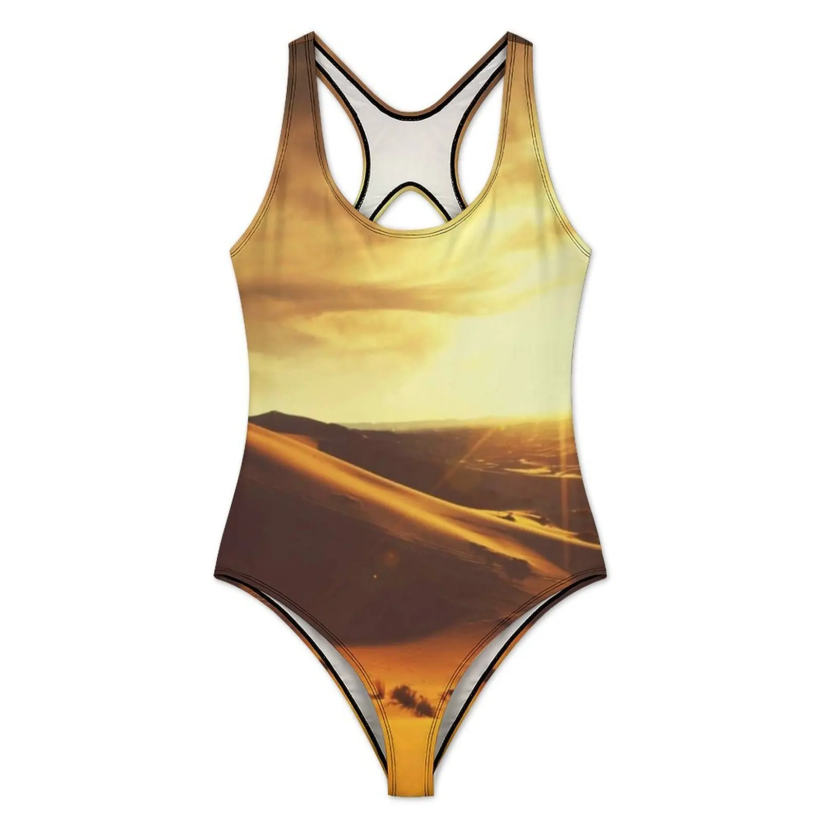 Фото Купальник Sahara Desert Golden Sunset Push Up Купальники Цельный купальный костюм для серфинга Купальники Сексуальные пляжные наряды большого размера №2