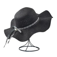 new fashion straw hat folding bohemian fisherman couples beach hat with large wavy border sequins leisure travel outdo