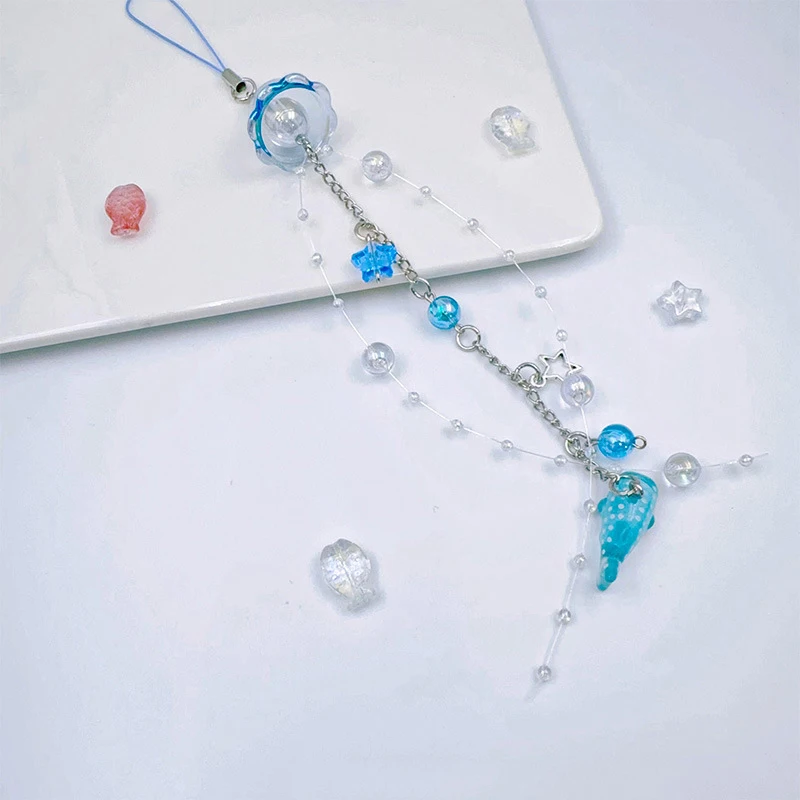 

1PC 24/24.5cm Jellyfish Mobile Phone Lanyard Cute Dolphin Pendant Phone Strap For Girls Y2K Cell Phone Chain Charms Accessories