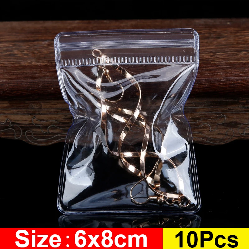 

Прозрачные пакеты для хранения украшений из ПВХ, набор из 10 штук