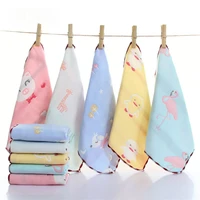 cotton square towel six layers small handkerchief kindergarten gauze face wash cloth cleaning yarn dyed bath towel for adults