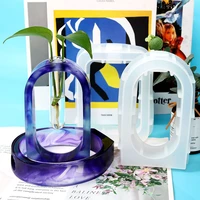 epoxy resin art crystal glue mold oval square hydroponic device test tube flower breeding station vase silicone molds home decor