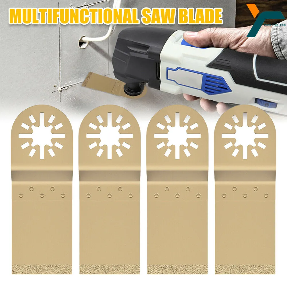 4Pcs Oscillating Multi Tool Saw Blade Set Carbide Blade Metal Cuts In Tile Concrete Stone For Dewalt Makita Black & Decker Ryobi