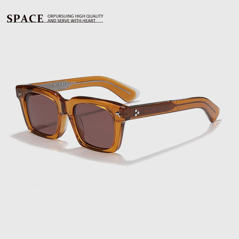 Large frame tortoiseshell acetate sunglasses SQUENTIN men driving designer handmade can be engraved LOGO