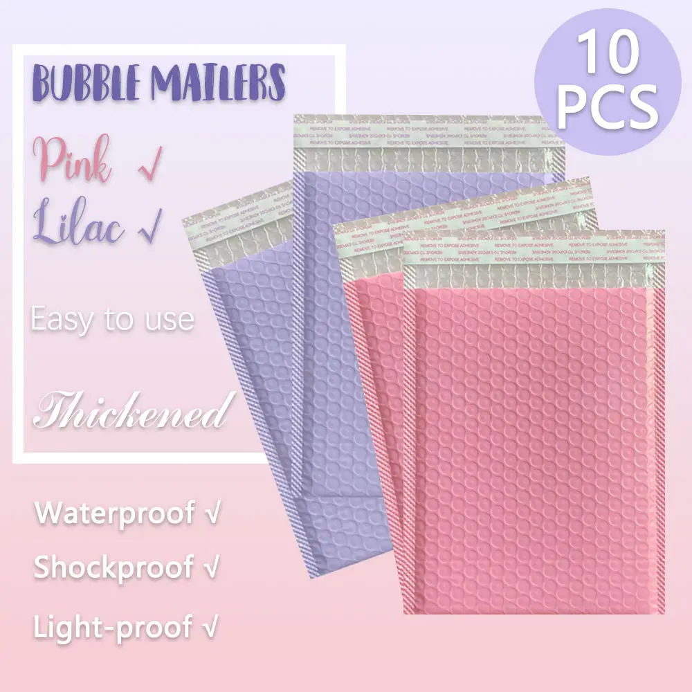 

10Pcs Self-Seal Bubble Packaging Handicrafts Business Envelopes Shockproof Shipping Package Jewelry/Card/Goods/Gift Mailing Bags