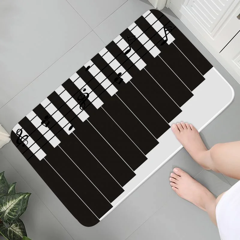 

Indoor Carpet Washable Soft Rug Entrance Doormat Mats Bedroom Kid Room Music Notes Piano Key Prayer Rug Lounge Rug Mat bedside 1