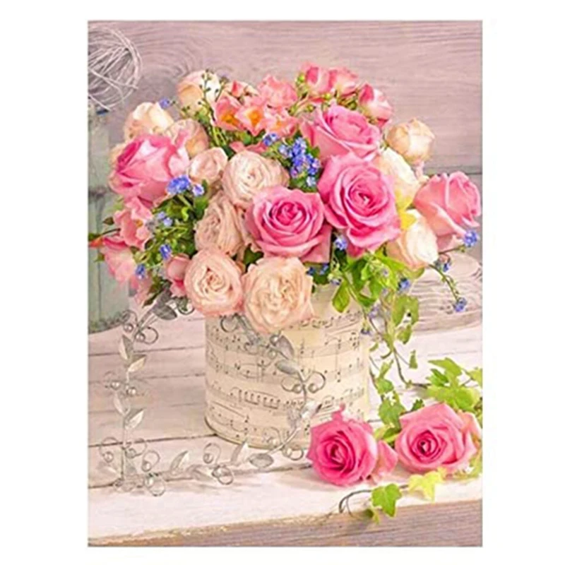 

Набор для алмазной живописи для взрослых, круглая полноформатная алмазная живопись, искусство, домашнее настенное украшение, цветы