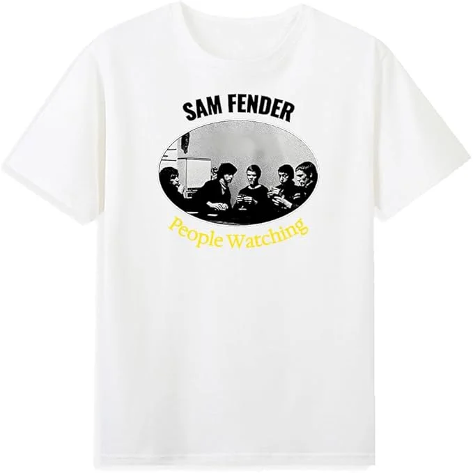 Фото Футболка Sam Fender People Watching с круглым вырезом и короткими рукавами, хлопковая футболка для женщин и мужчин, уличная модная одежда №2