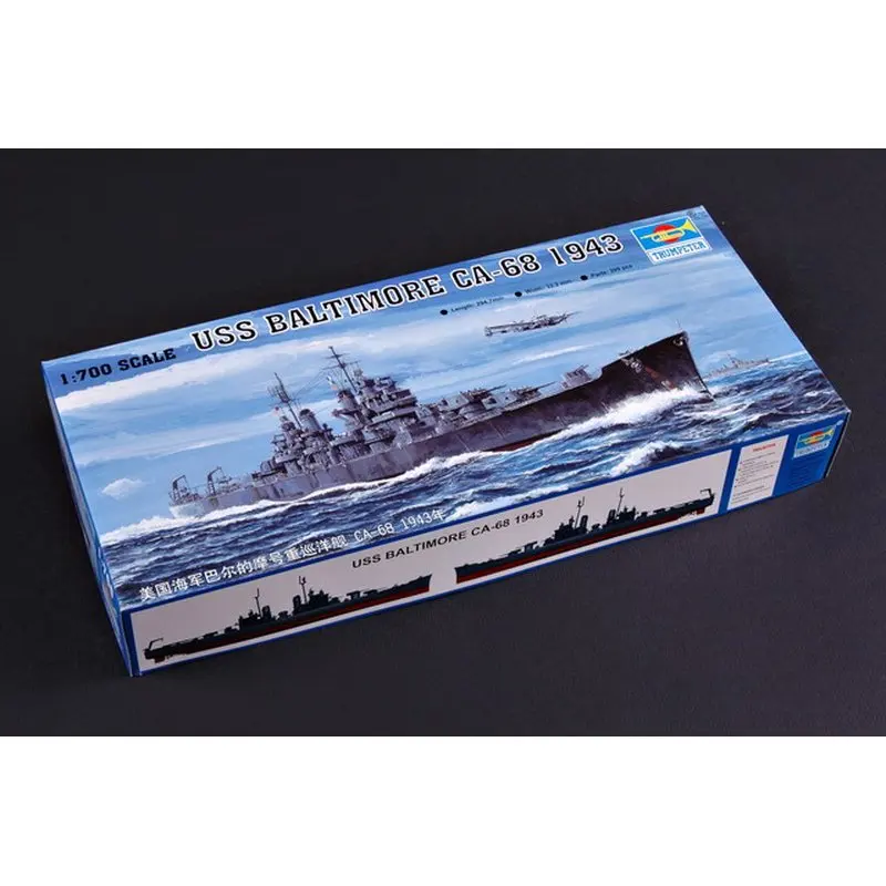 

Модель Trumpeter 05724, модель 1/700 USS BALTIMORE, модель в масштабе 1943