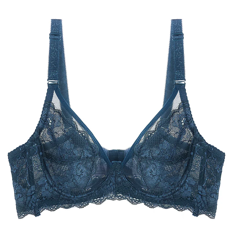 

Women Minimizer Bralette Ultra Thin Transparent Lace Bras Small Size ABCDE Cup Push Up Bralette Top Floral Brassiere