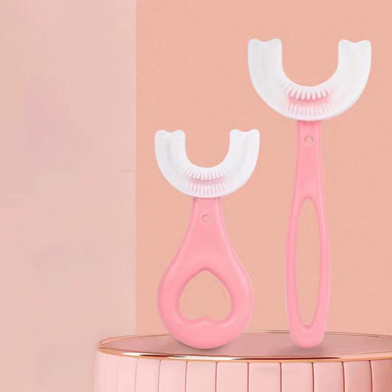 

U Shaped Toothbrush Soft Silicone Brush Head 360° Oral Teeth Cleaning for U Shaped Toothbrush for Toddlers Kids Soft THJ99