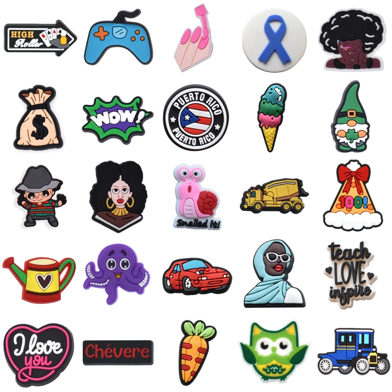 

Kids Decorations for Crocs Shoes Accessories Girl Shoe Charms Set Jeans Boy Para Pins Gifts Wholesale Bulk Women Charm Men Packs