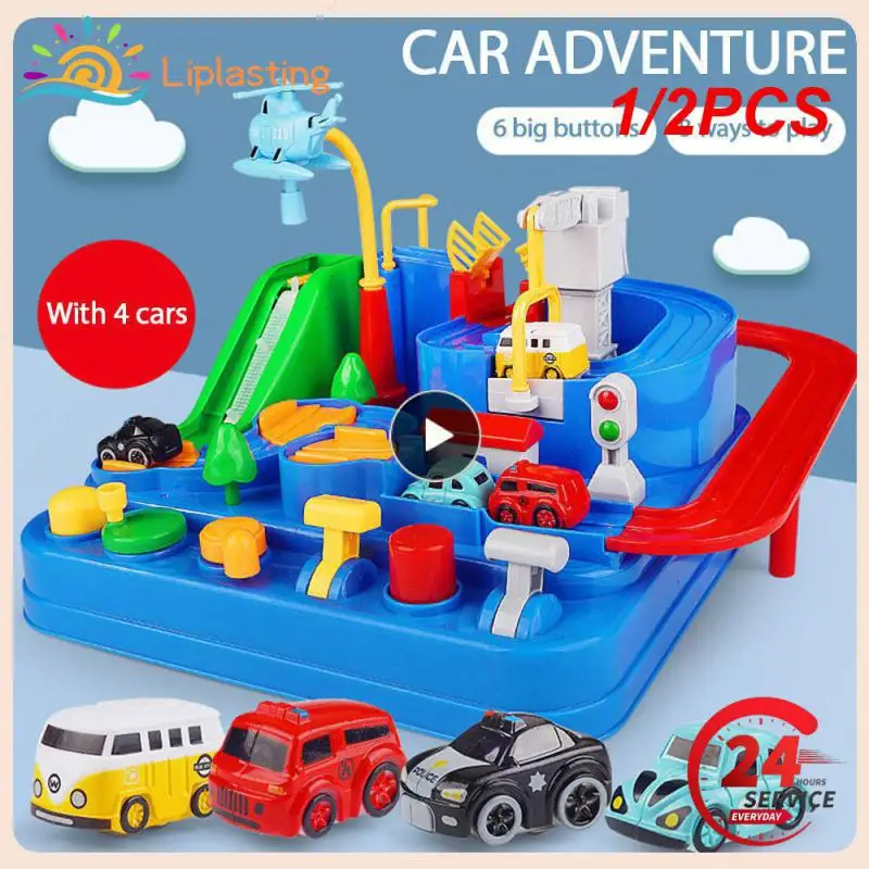 

1/2 шт. гоночная модель автомобиля, гоночные Обучающие игрушки, детский трек, автомобиль, приключения, игра мозга, механический интерактивный поезд