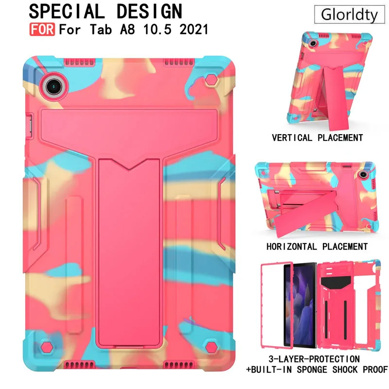 

New Armor Case For Samsung Galaxy Tab A8 10.5 Kids Safe Heavy Duty Silicone Hard Cover Tab a8 10.5 Model SM-X200 X205 X207 Case