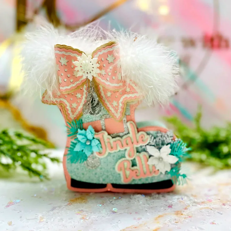 Мини-альбом Santa Boot металлические штампы для скрапбукинга своими руками бумажные