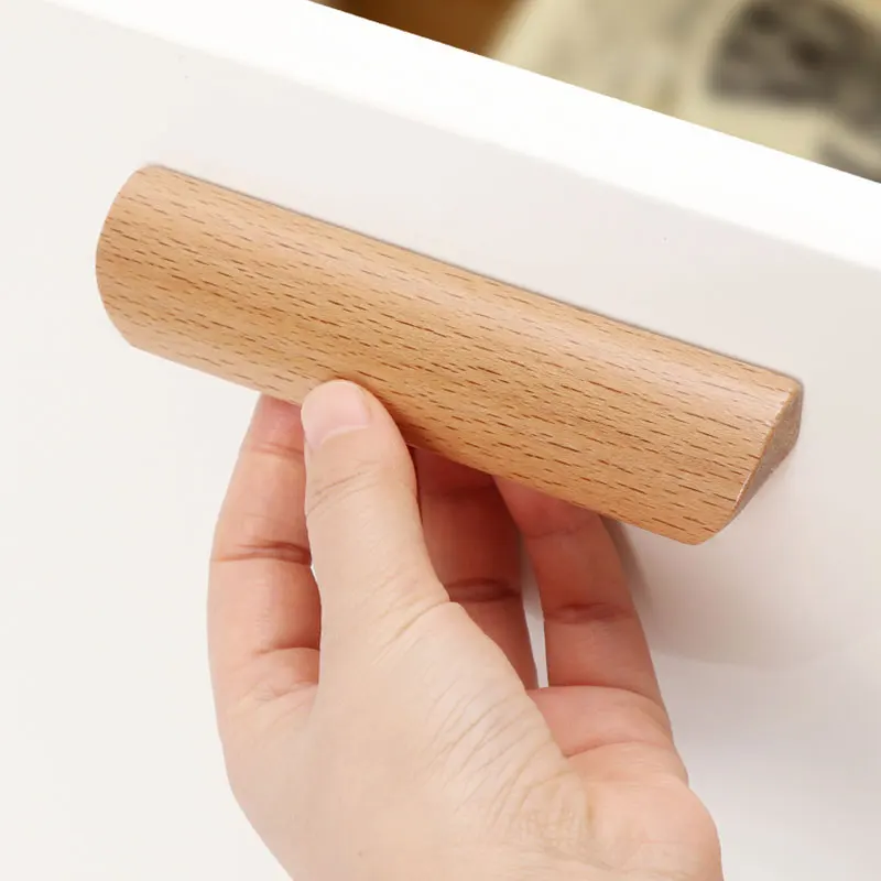 

Kitchen Cabinet Natural Solid Wood Handles Kitchen Cupboard Knobs Wardrobe Drawer Door Knob Closet Dresser Pulls