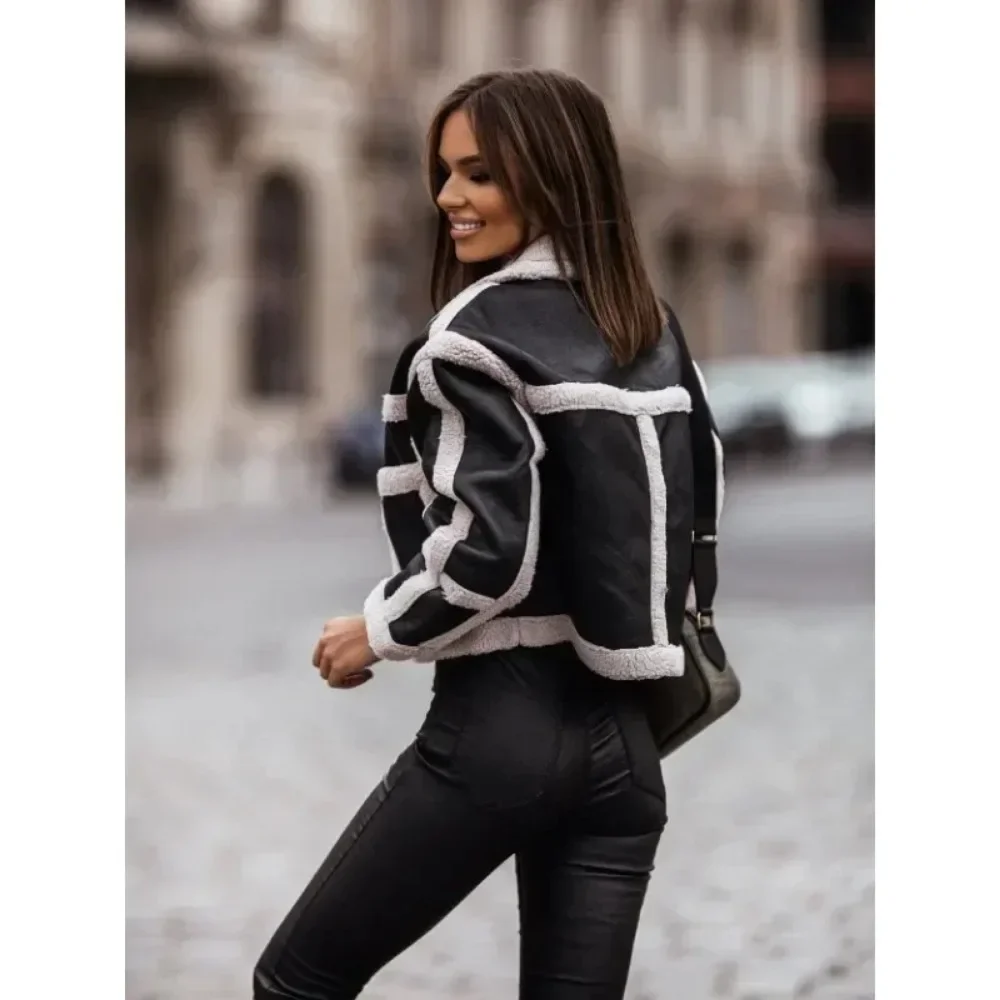 Женский размер S-2XL. Новая модная меховая интегрированная куртка с длинными