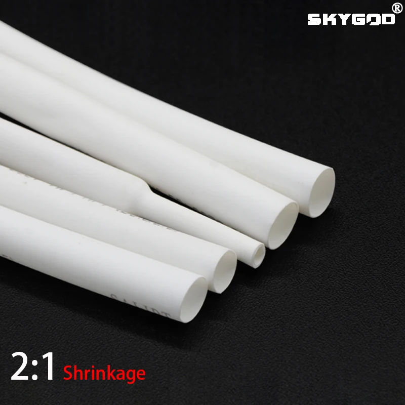 1 Meter White Dia 1 2 3 4 5 6 7 8 9 10 12 14 16 20 30 40 50 60 mm Heat Shrink Tube 2:1 Polyolefin Thermal Cable Sleeve Insulated