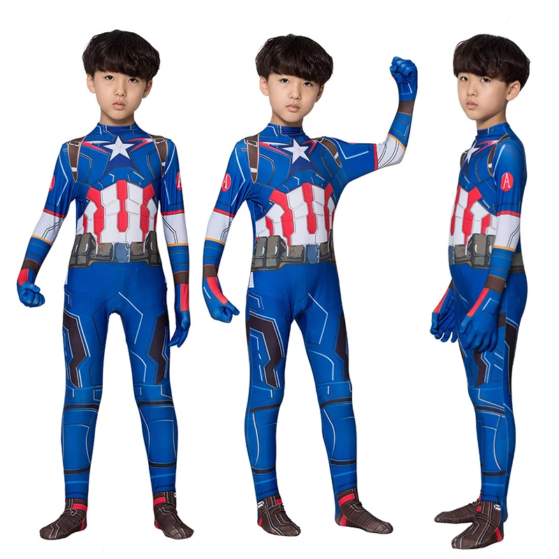 Костюм для косплея Капитана Америка костюмы боди супергероя на Хэллоуин
