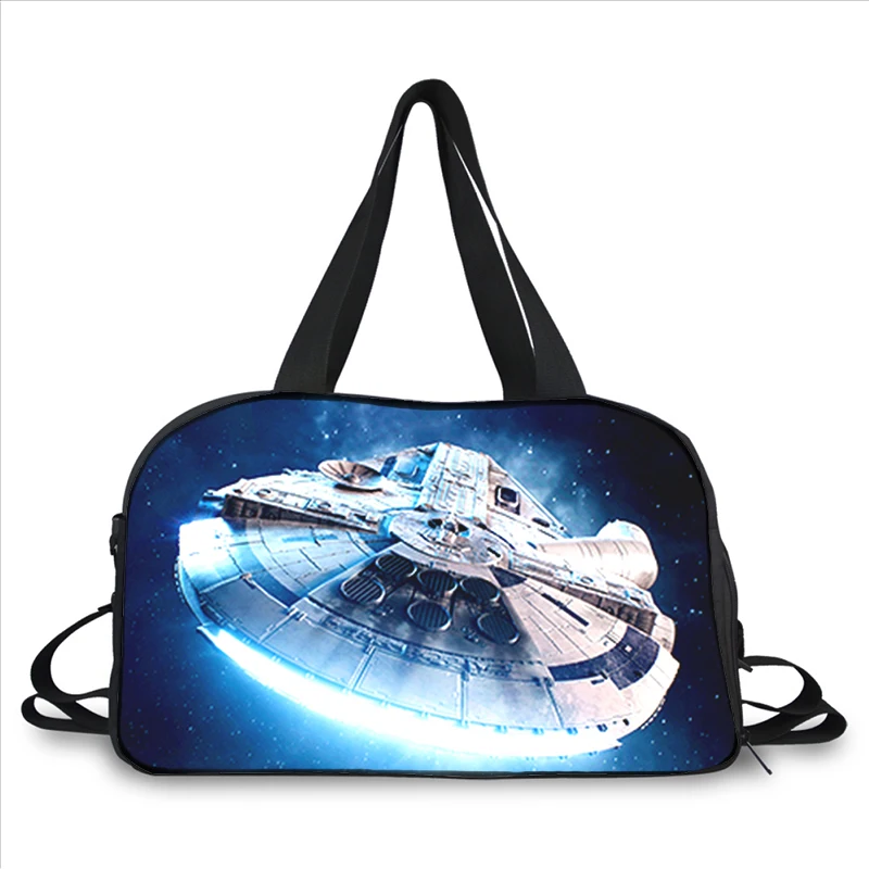 outer space Spaceship UFO 3D printing fashion trend portable large capacity multi-function messenger bag travel bag