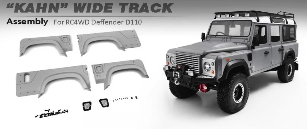 1/10 Гусеничный грузовик Kahn с широкой гусеницей подходит для RC4WD Gelande2 шасси Defender D110