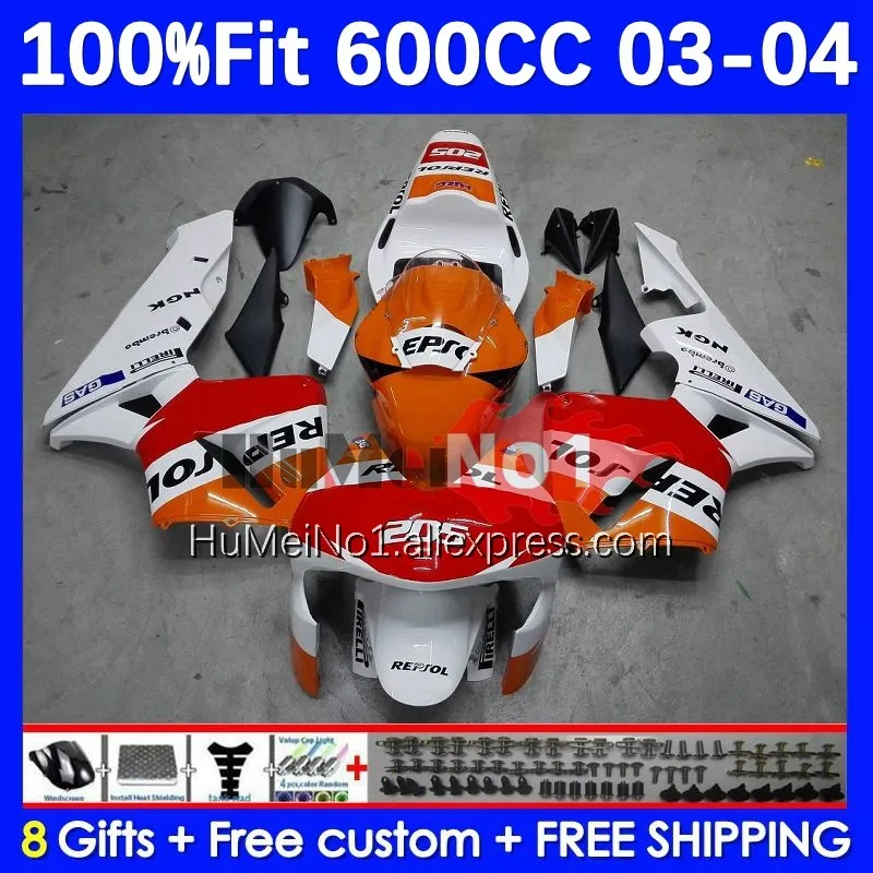 

Injection For HONDA CBR600RR CBR 600RR 600F5 600CC 47No.7 CBR600F5 CBR 600 CC CBR600 RR 2003 2004 F5 03 04 Fairing Repsol orange