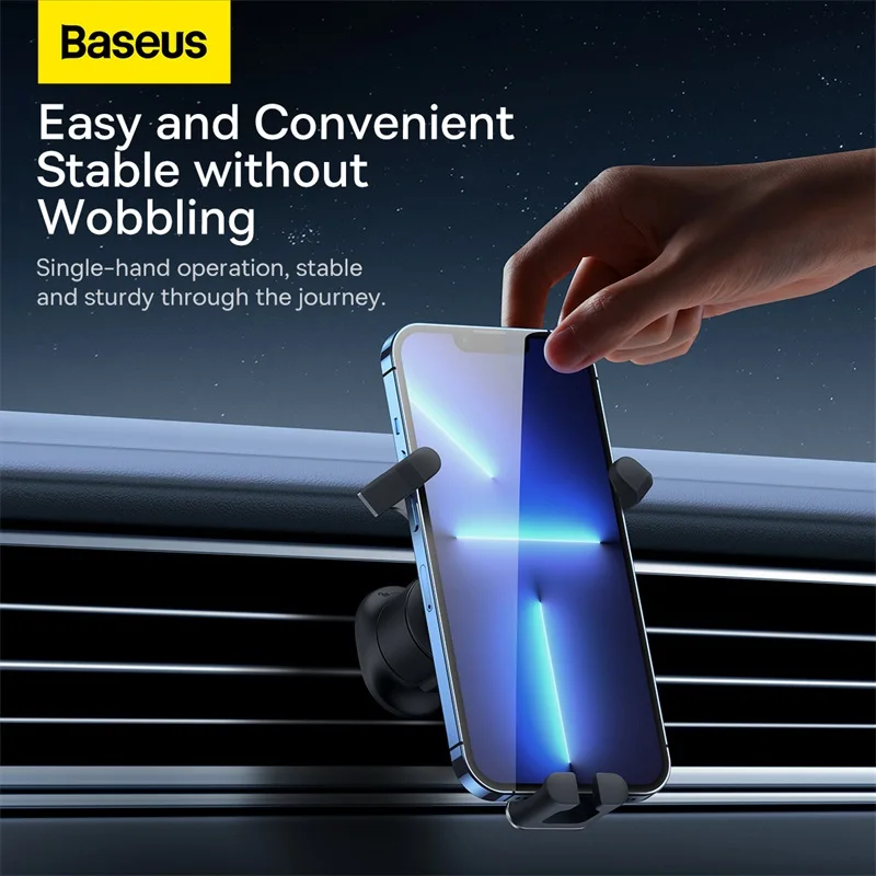 

Baseus Car Phone Holder Metal Silicone Gravity Auto Air Vent Smartphone Stand For iPhone13 Xiaomi Samsung Car Mobile Support