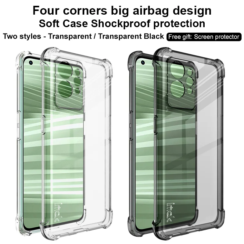 

IMAK Airbag 360 Protect For Realme GT2 PRO GT Neo 2 Clear Shockproof Soft Gel TPU Back Cover Case Crystal