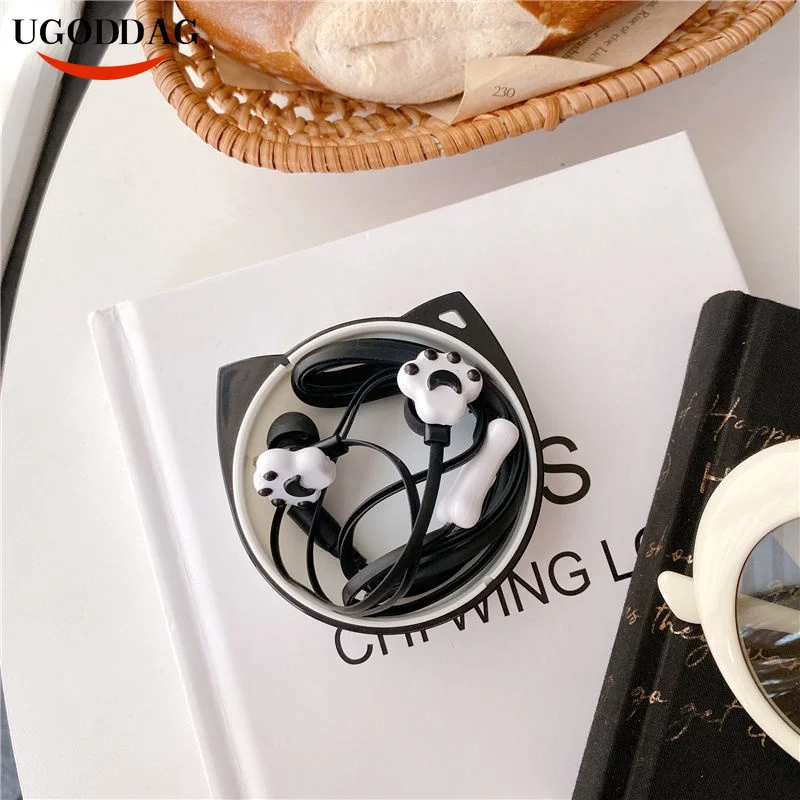 On-ear headphones ear phones Gamer Cartoon cat paw headset Wired earbuds handfree Earplugs with microphone For xiaomi air 2 se |