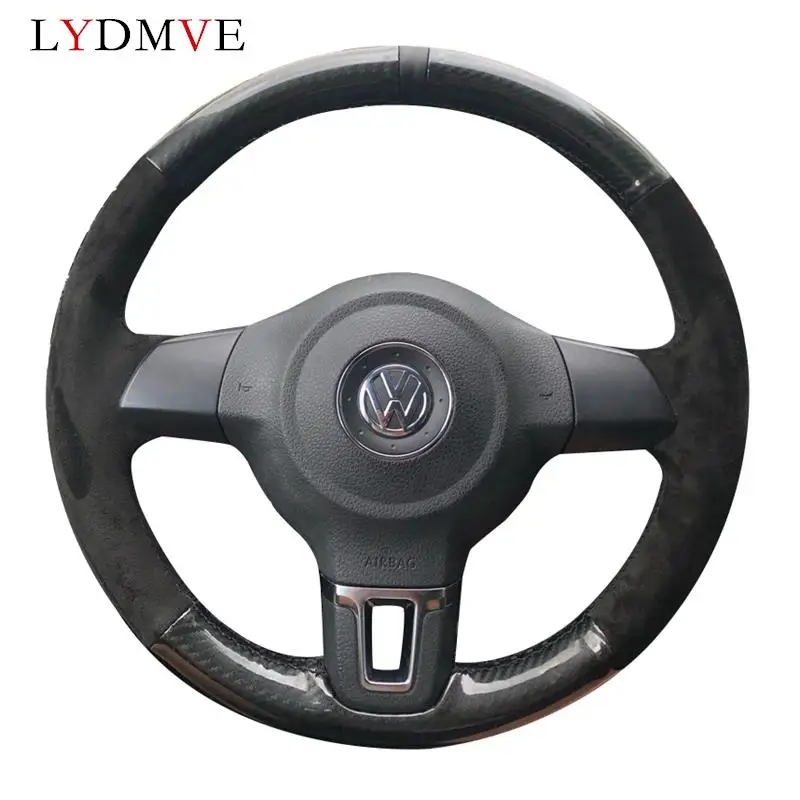 

Ручное шитье из черного углеродного волокна и замши для Volkswagen Golf 6 Mk6 VW Polo Sagitar Bora Santana Jetta MK5