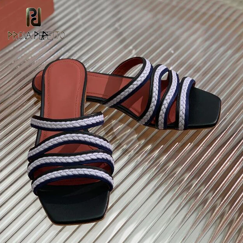 

Женские мюли на ремешках Sprightly, летние шлепанцы с открытым носком, разноцветные ремешки без застежек, Брендовые женские туфли, Новинка