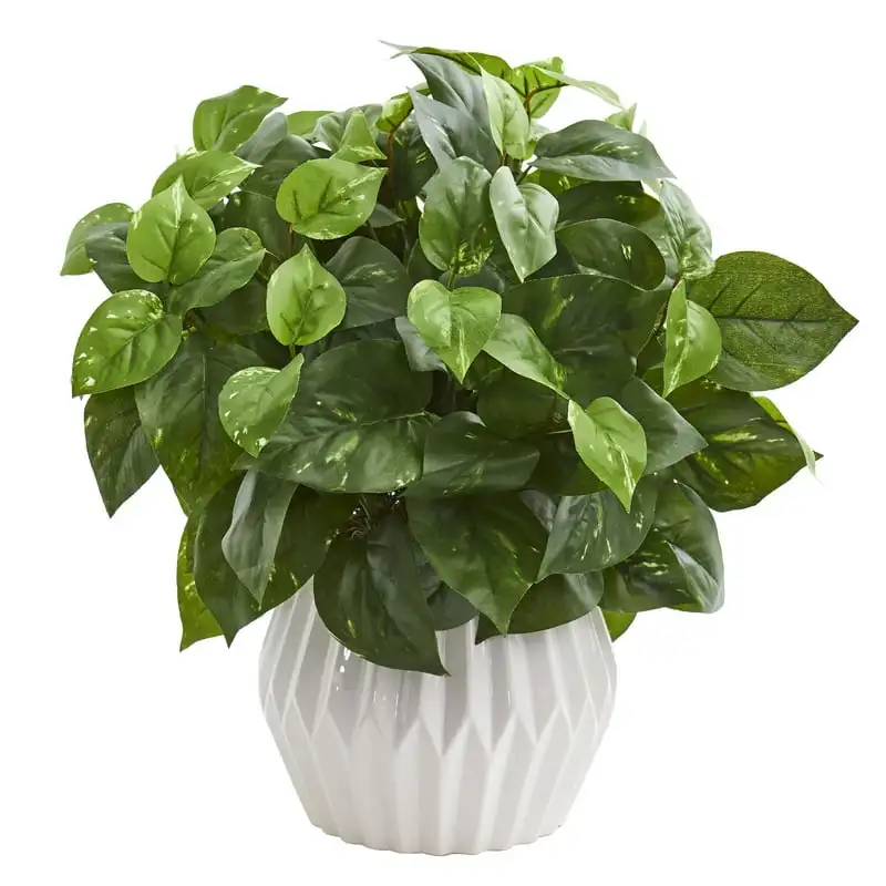 

Green Pothos Artificial Plant in White Ceramic Vase