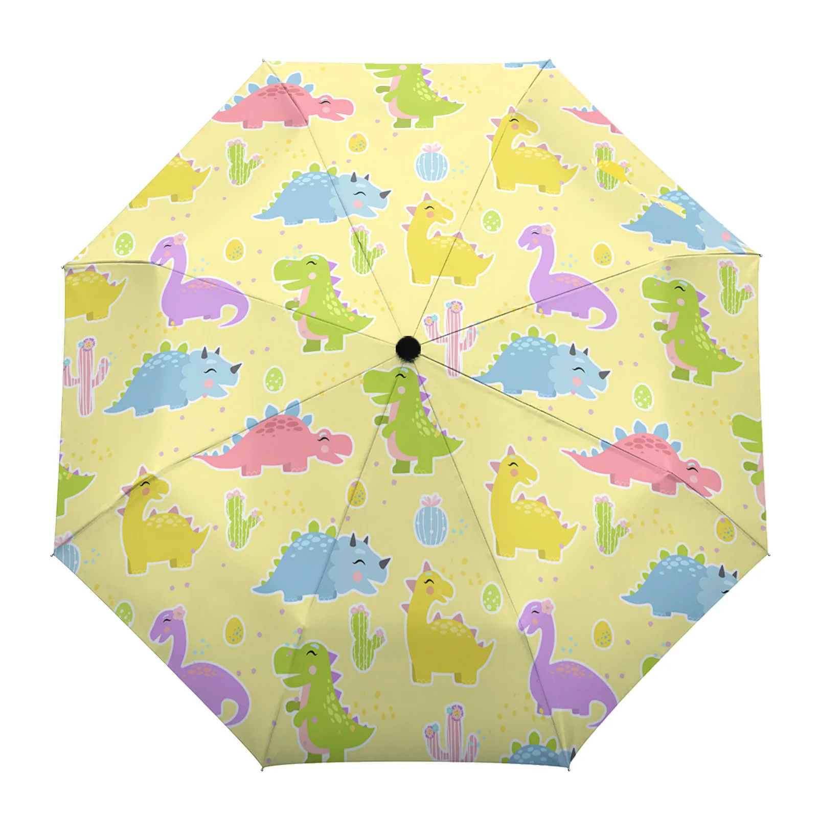 

Зонт складной 8-жильный с мультяшным динозавром, большой автоматический зонтик от дождя для взрослых