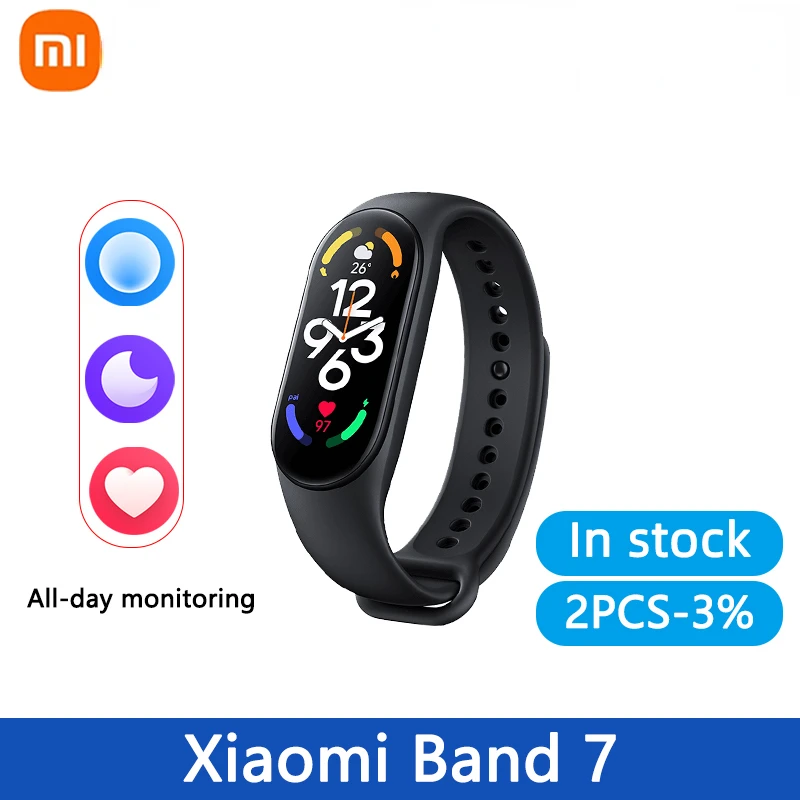 

Смарт-браслет Xiaomi Mi Band 7, 1,62 дюйма, AMOLED, 120 режимов